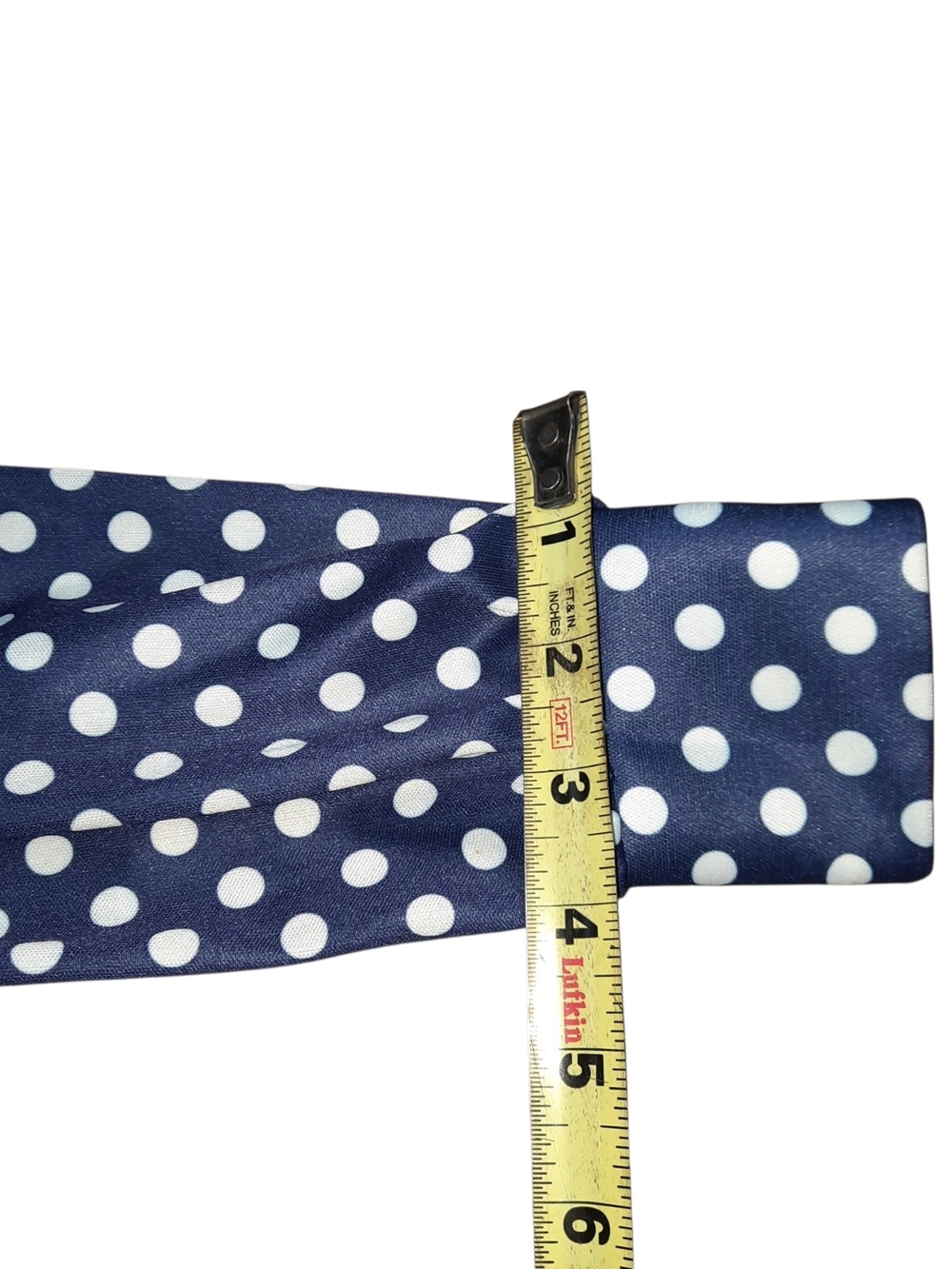 Vintage Women's Navy Polka Dot Long Sleeve Jumpsuit with Tie Waist - Picture 11 of 15